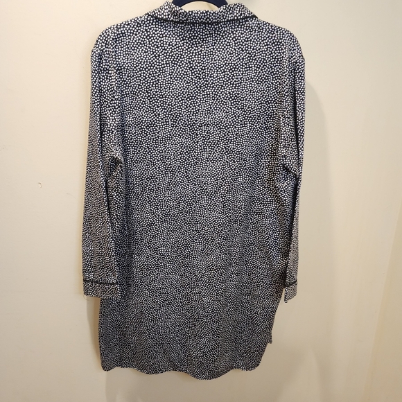 ME Makeover Essentials Black and White Casual Button Down Pajama Shirt Size L - Picture 9 of 12